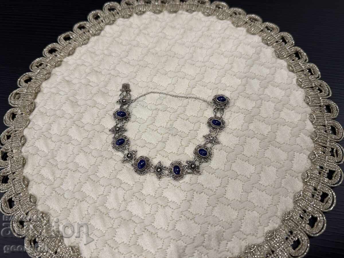 Licitație Brățară argintie cu pietre naturale - Lapis Lazuli. Nr. 8009