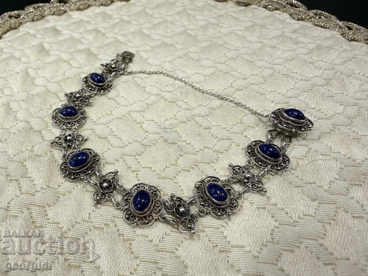 Livrarea Brățară argintie cu pietre naturale - Lapis Lazuli. Nr. 8009