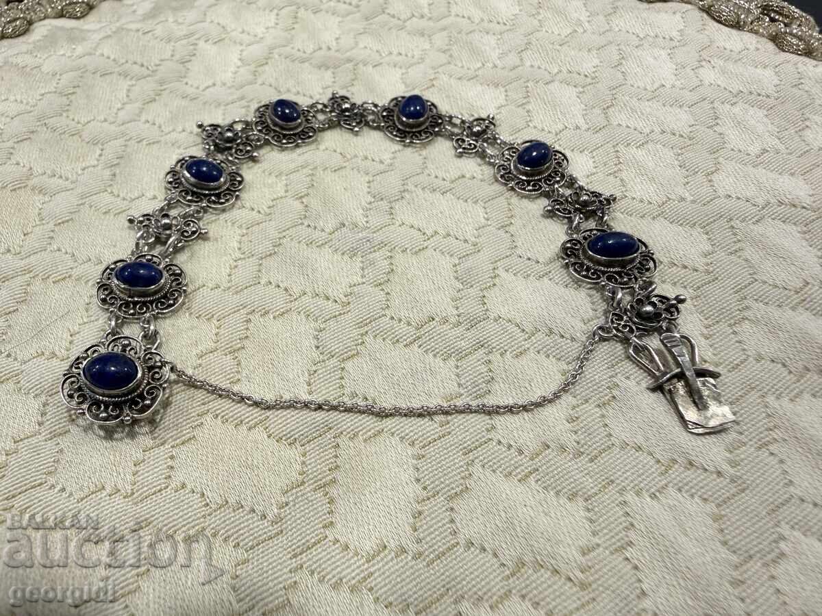 Brățară argintie cu pietre naturale - Lapis Lazuli. Nr. 8009 - 5