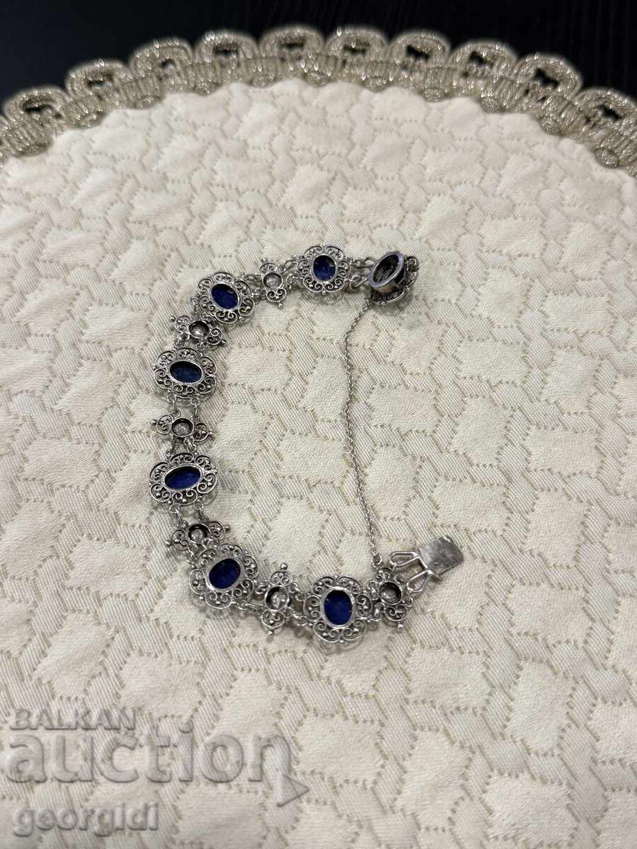 Brățară argintie cu pietre naturale - Lapis Lazuli. Nr. 8009 - 6