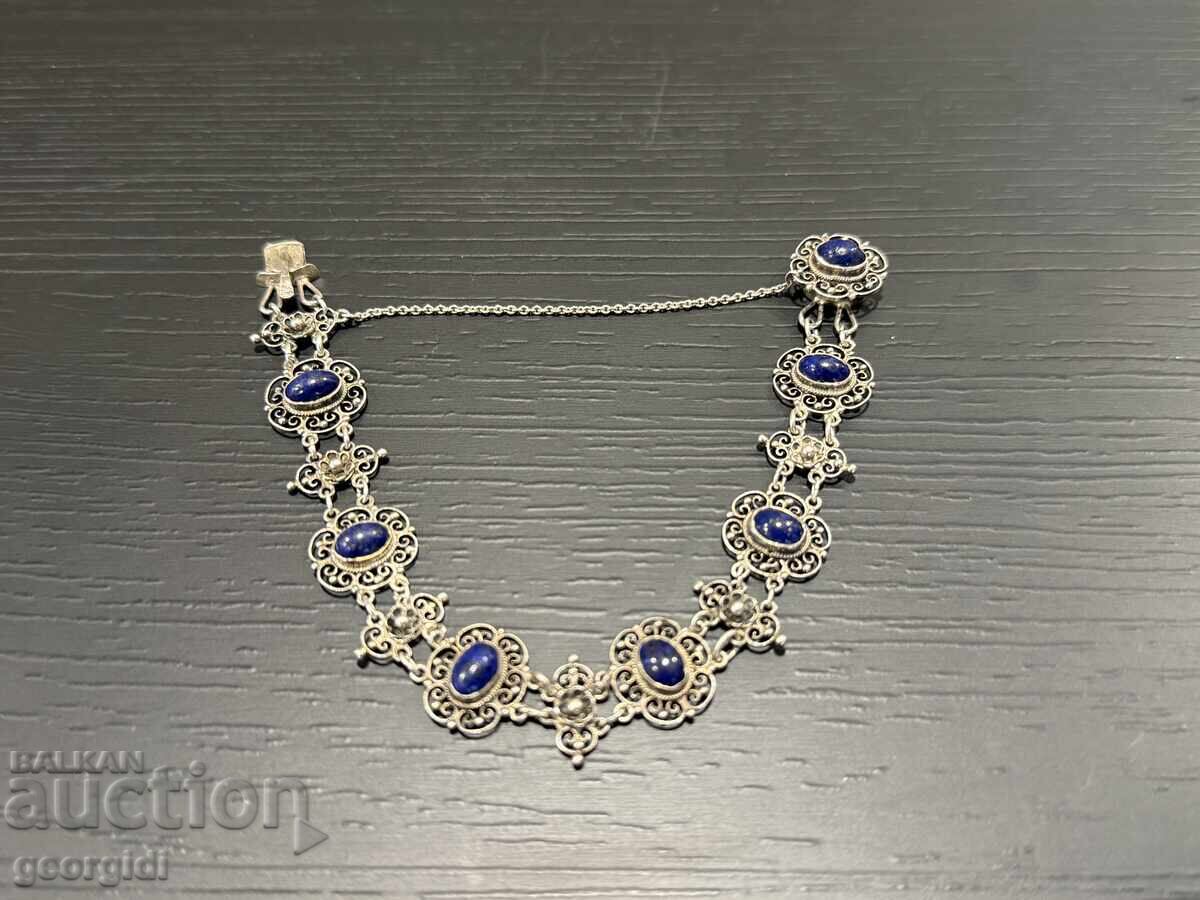 Brățară argintie cu pietre naturale - Lapis Lazuli. Nr. 8009