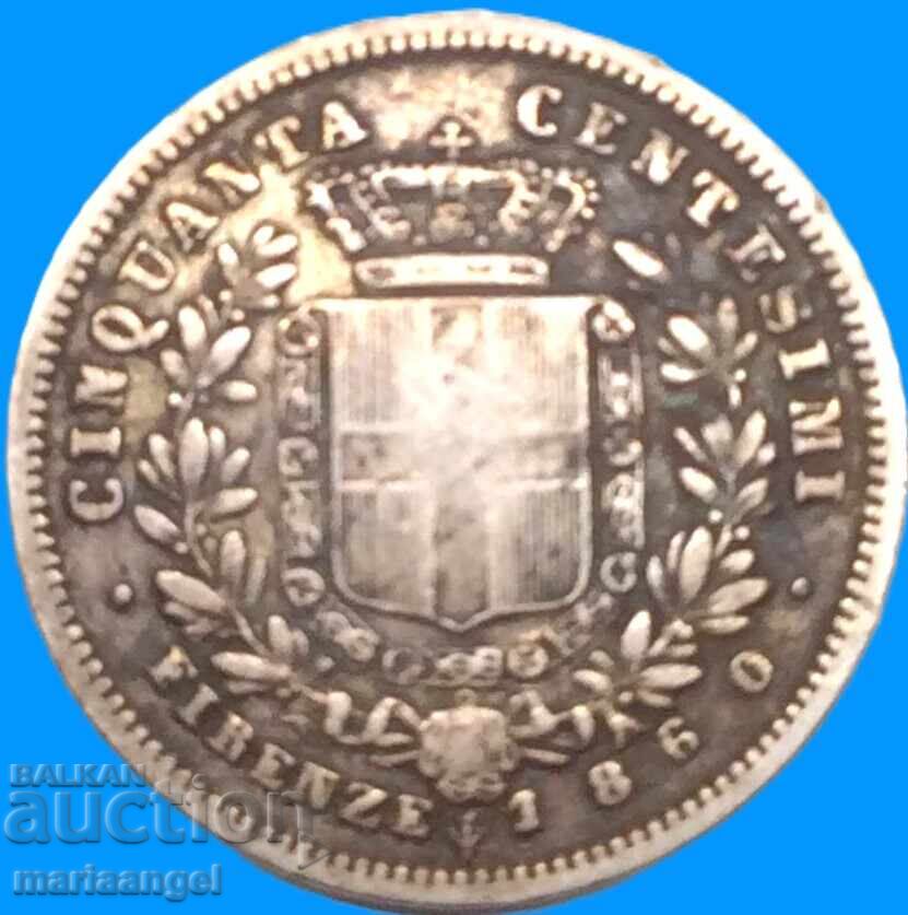 50 λεπτά 1860 Ιταλία F - Φλωρεντία ασήμι με τιμή € 45.00 | 88.01 BGN 50 λεπτά 1860 Ιταλία F - Φλωρεντία ασήμι με τιμή € 45.00 | 88.01 BGN