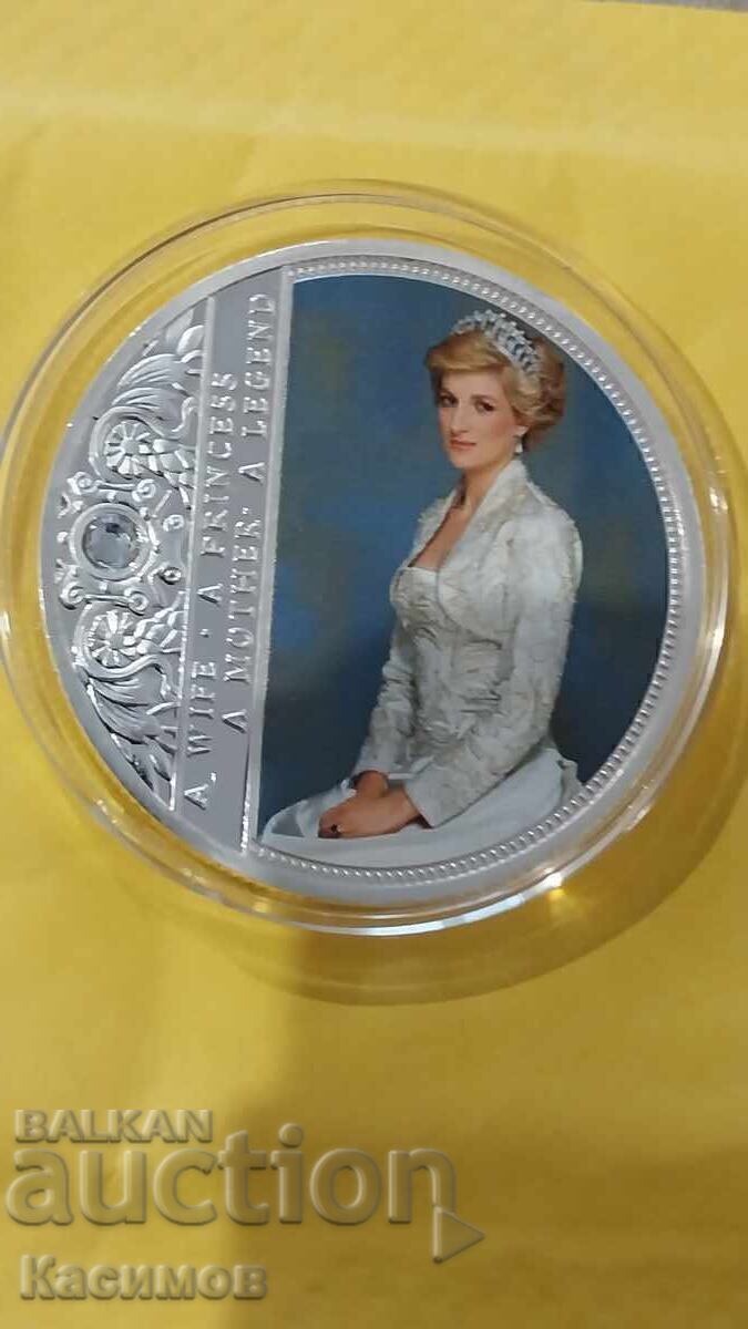 Plachetă comemorativă argintată Prințesa Diana Comemorativă