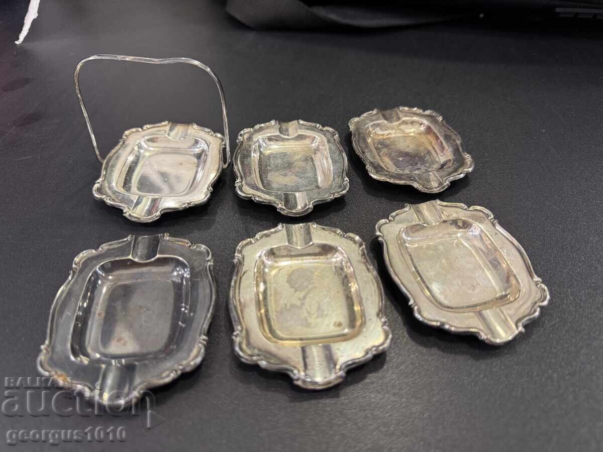 Set of silver-plated ashtrays No. 8011 with price € 40.00 | 78.23 BGN Set of silver-plated ashtrays No. 8011 with price € 40.00 | 78.23 BGN