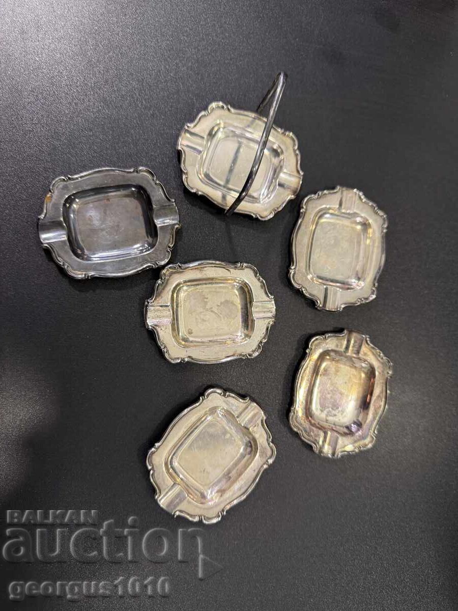 Delivery of Set of silver-plated ashtrays No. 8011 Delivery of Set of silver-plated ashtrays No. 8011