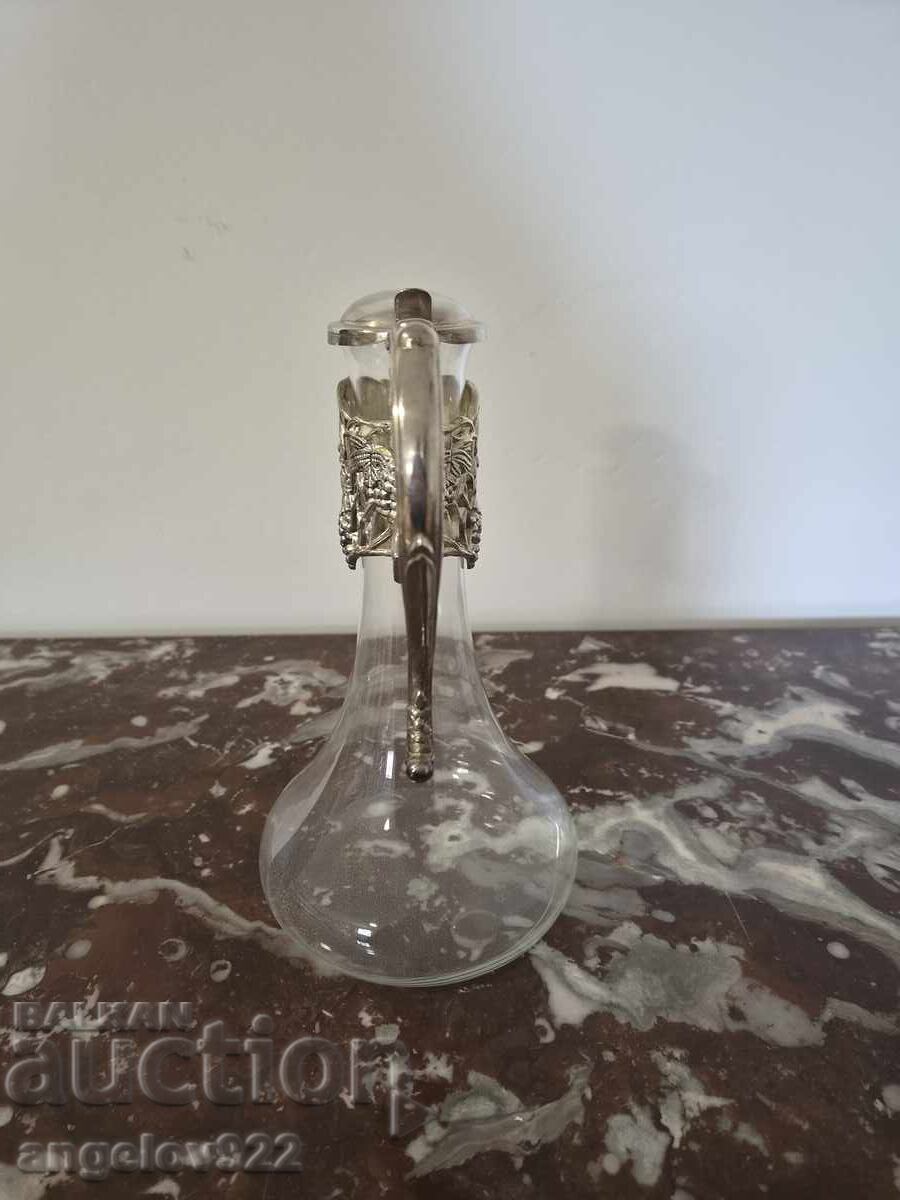 Beautiful glass jug with metal fittings!!! - 5