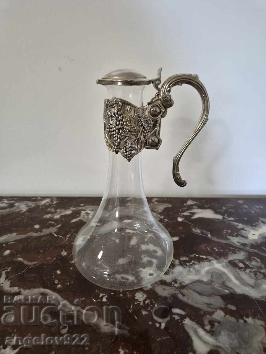 Beautiful glass jug with metal fittings!!!