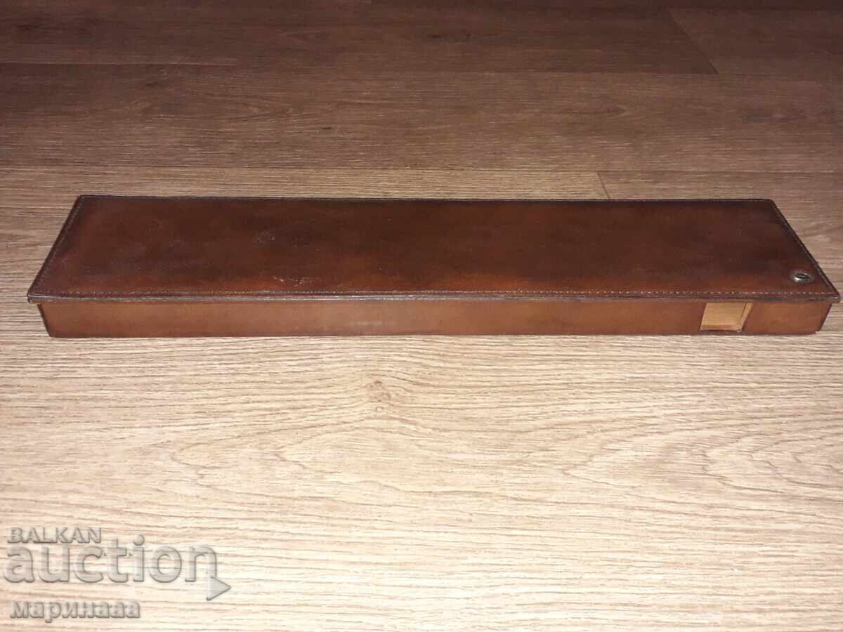 Livrarea Organizator de birou vintage, piele ecologică, lemn