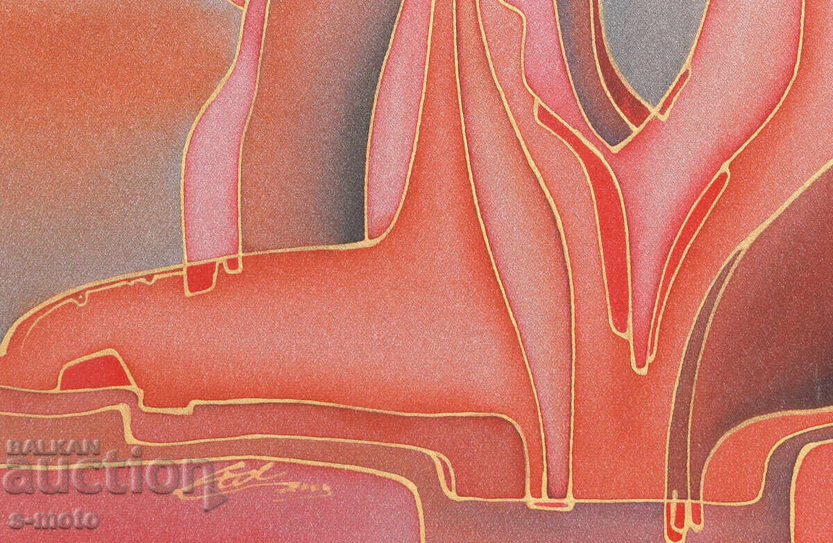 Delivery of Abstract composition landscape batik painting 2003