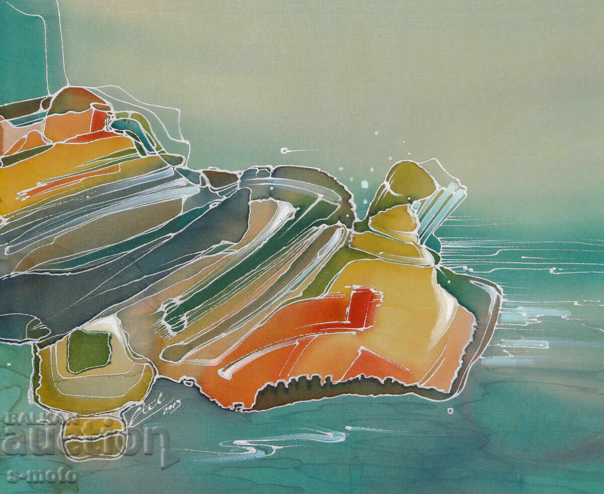 Αφηρημένη σύνθεση τοπίου, μπατίκ, 2003 - 5 Αφηρημένη σύνθεση τοπίου, μπατίκ, 2003 - 5