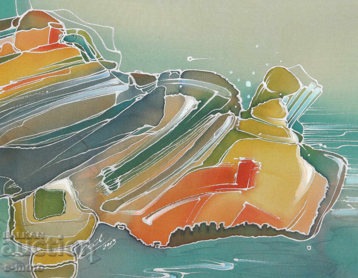 Αφηρημένη σύνθεση τοπίου, μπατίκ, 2003 - 6 Αφηρημένη σύνθεση τοπίου, μπατίκ, 2003 - 6