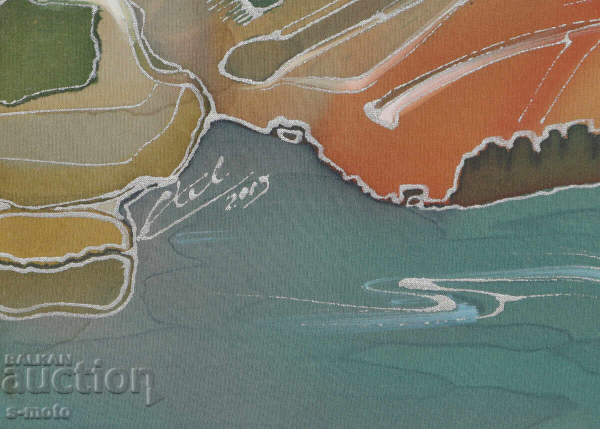 Αφηρημένη σύνθεση τοπίου, μπατίκ, 2003 - 7 Αφηρημένη σύνθεση τοπίου, μπατίκ, 2003 - 7