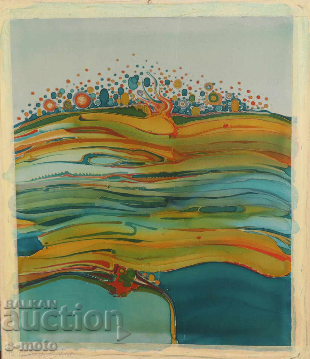 Abstract composition landscape batik painting 2003 - 6
