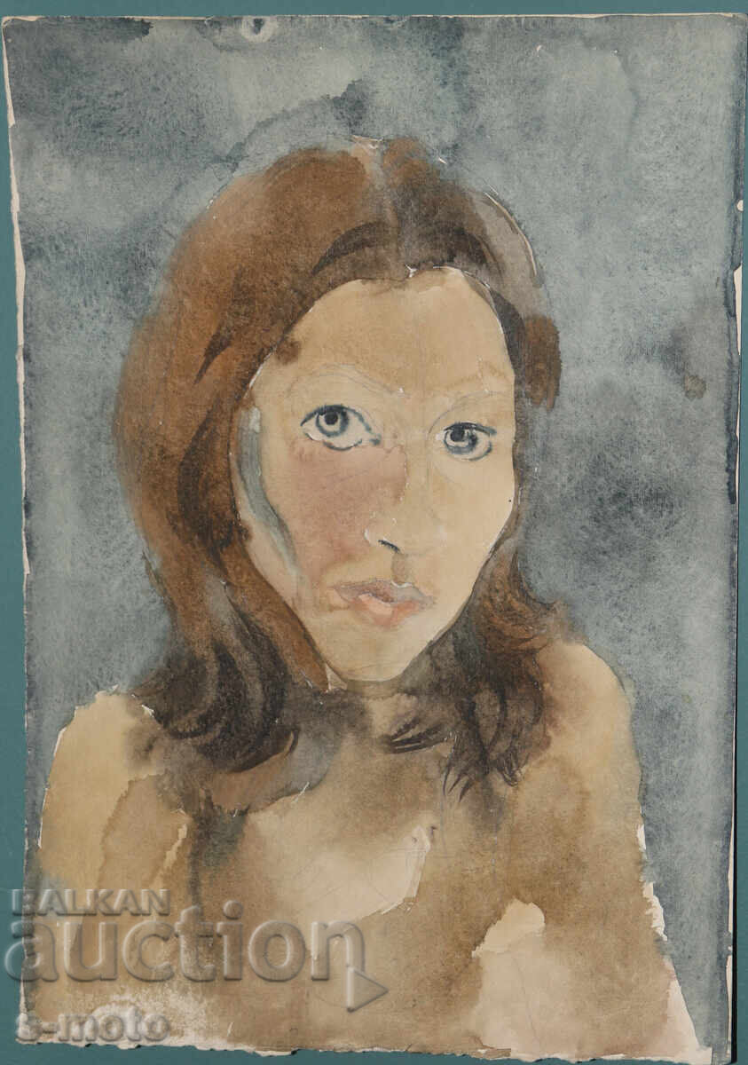 Watercolor painting, female portrait with price € 100.00 | 195.58 BGN Watercolor painting, female portrait with price € 100.00 | 195.58 BGN