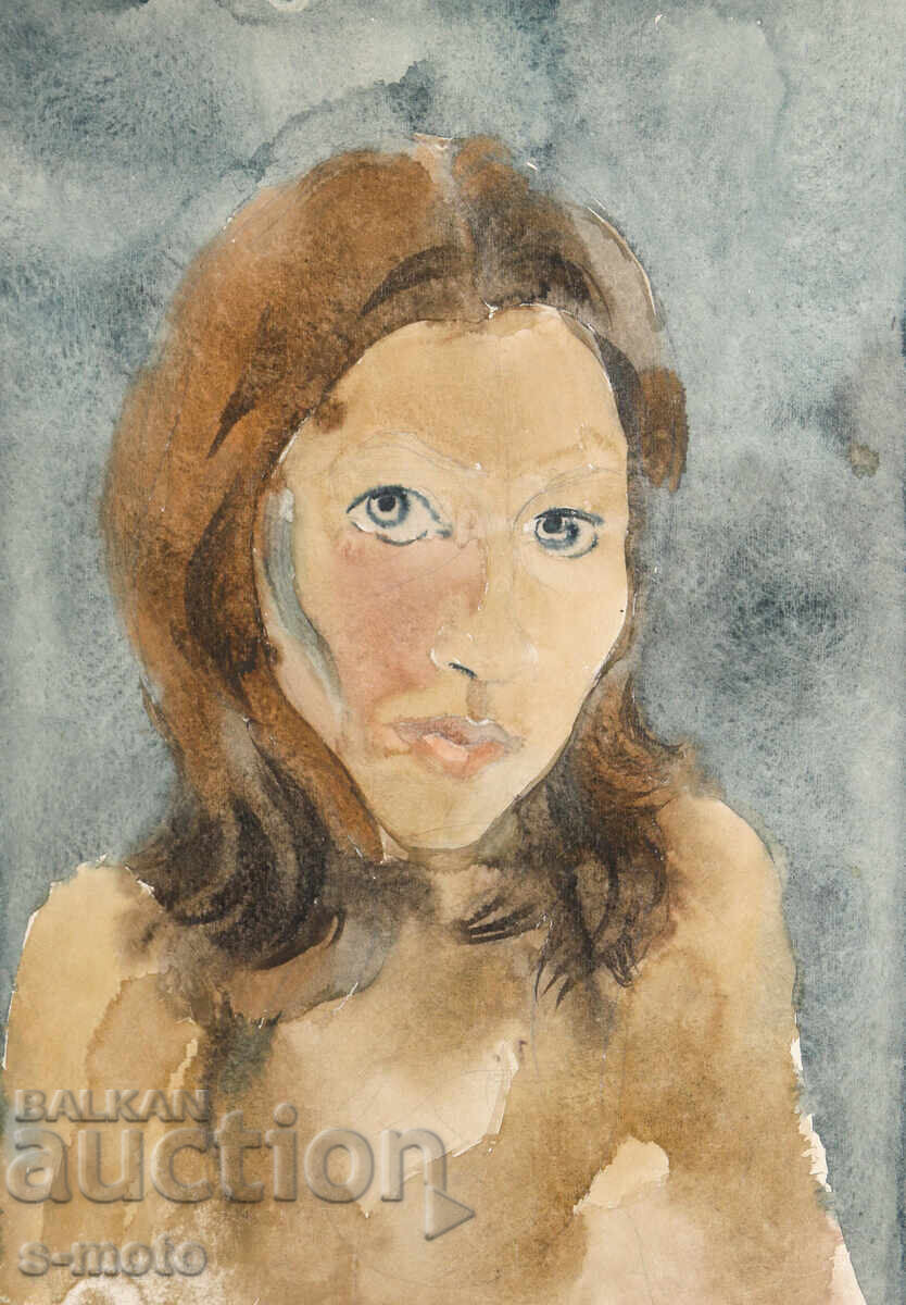 Watercolor painting, female portrait Watercolor painting, female portrait