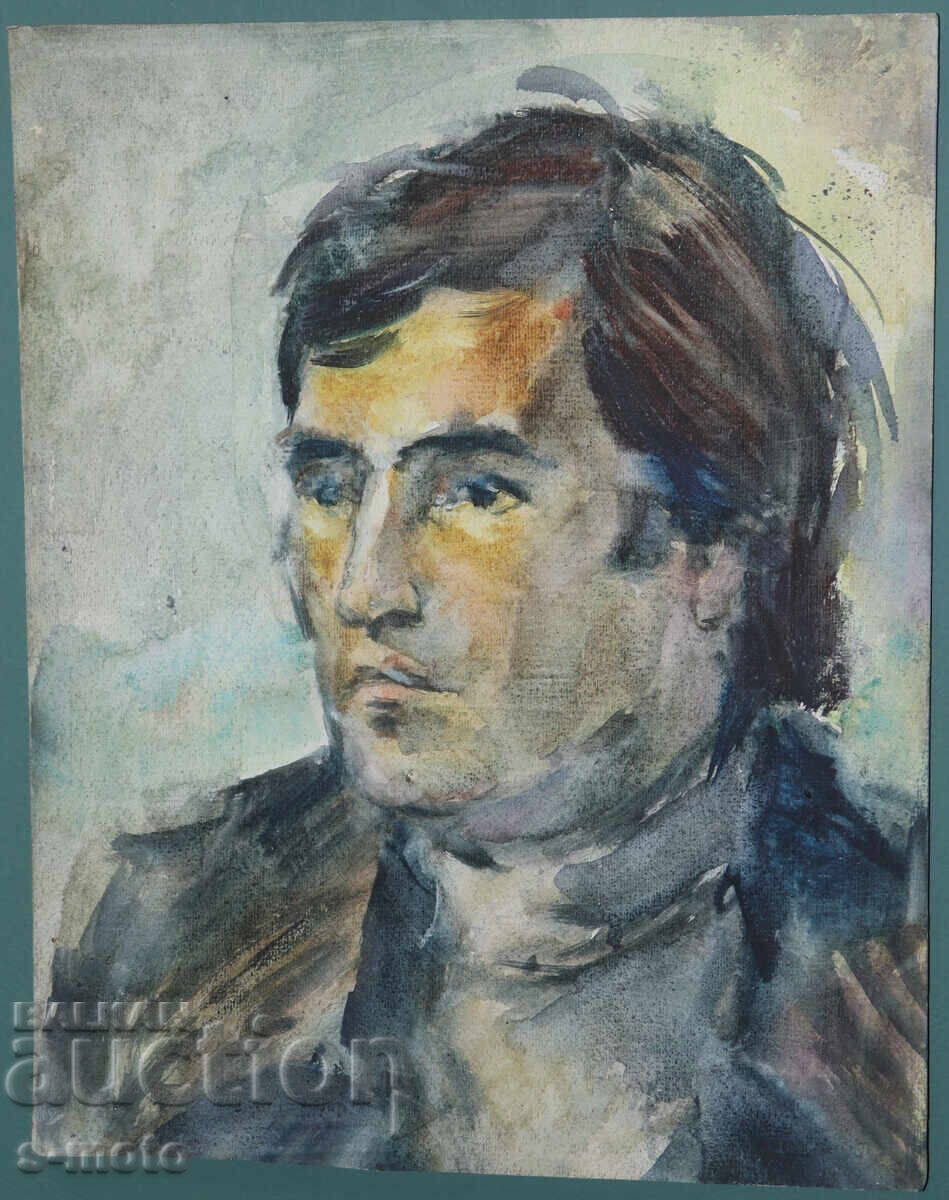 Kартина акварел мъжки портрет с цена € 100.00 | 195.58 лв.