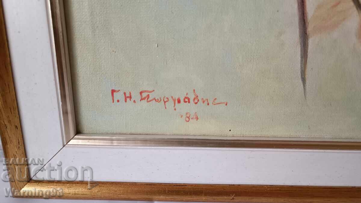 Painting "Flowers" - oil on canvas - 49/38cm - 6 Painting "Flowers" - oil on canvas - 49/38cm - 6