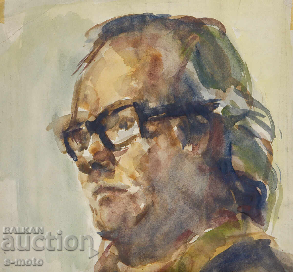 Livrarea Portret în acuarelă al unui bărbat cu ochelari