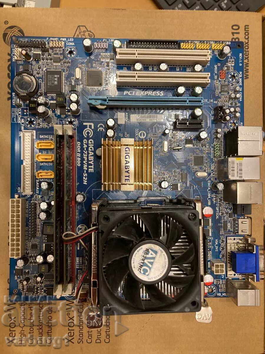 Motherboard GA-73PVM-S2H, 4GB RAM, Core 2 E4800 3GHz