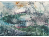 Tablou acuarelă peisaj abstract