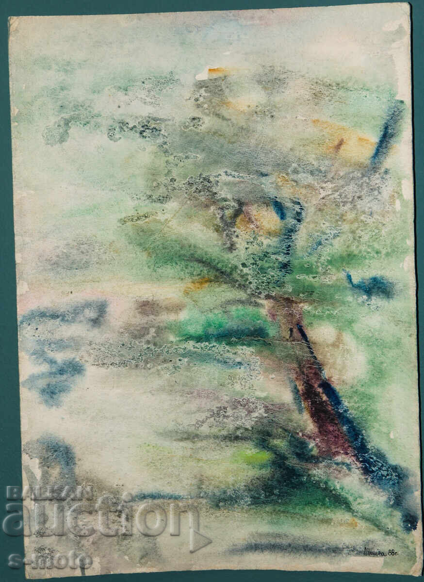 Kартина акварел абстрактен пейзаж с цена € 100.00 | 195.58 лв. Kартина акварел абстрактен пейзаж с цена € 100.00 | 195.58 лв.