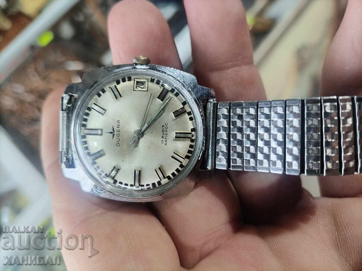 МЪЖКИ ЧАСОВНИК ШВЕЙЦАРИЯ - DUGENA 17 КАМЪКА с цена € 70.00 | 136.91 лв.