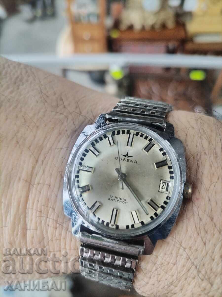 Доставка на МЪЖКИ ЧАСОВНИК ШВЕЙЦАРИЯ - DUGENA 17 КАМЪКА