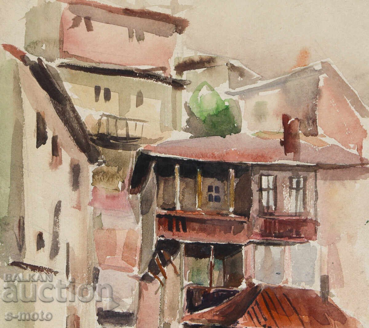 Παράδοση Stara kartina gradski peĭzazh akvarel