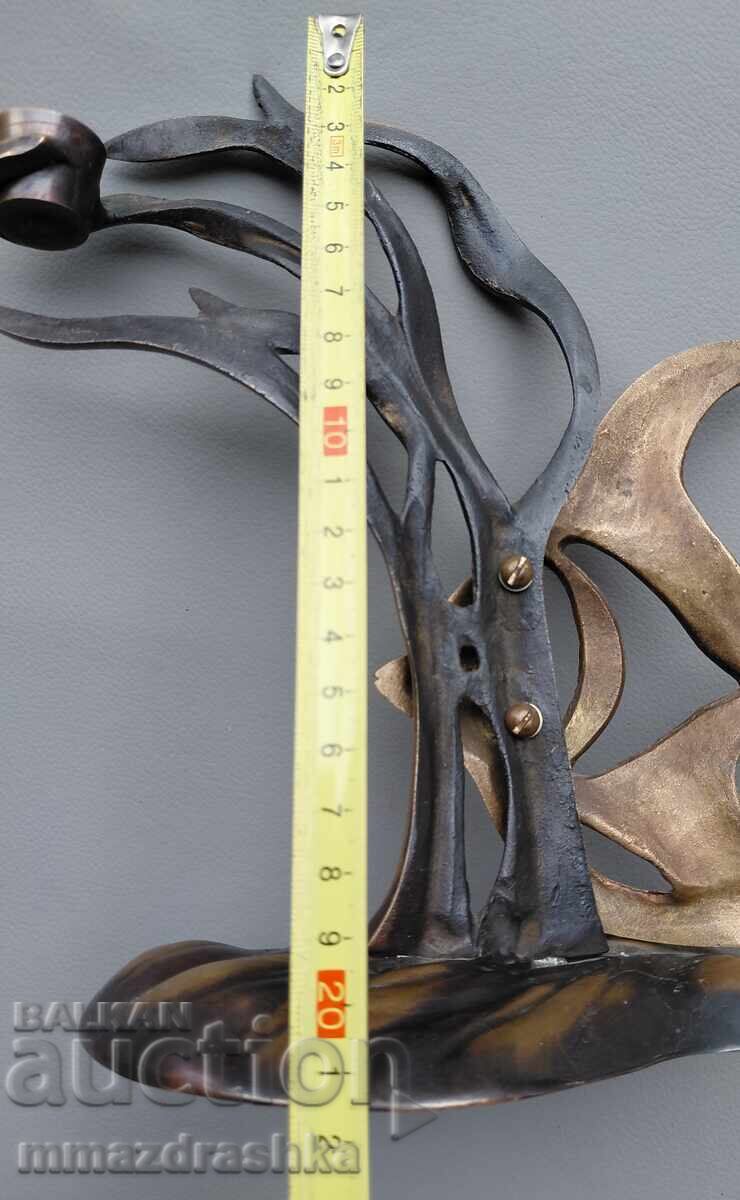 Μπρούτζινη βάση για κερί ψάρι - 5