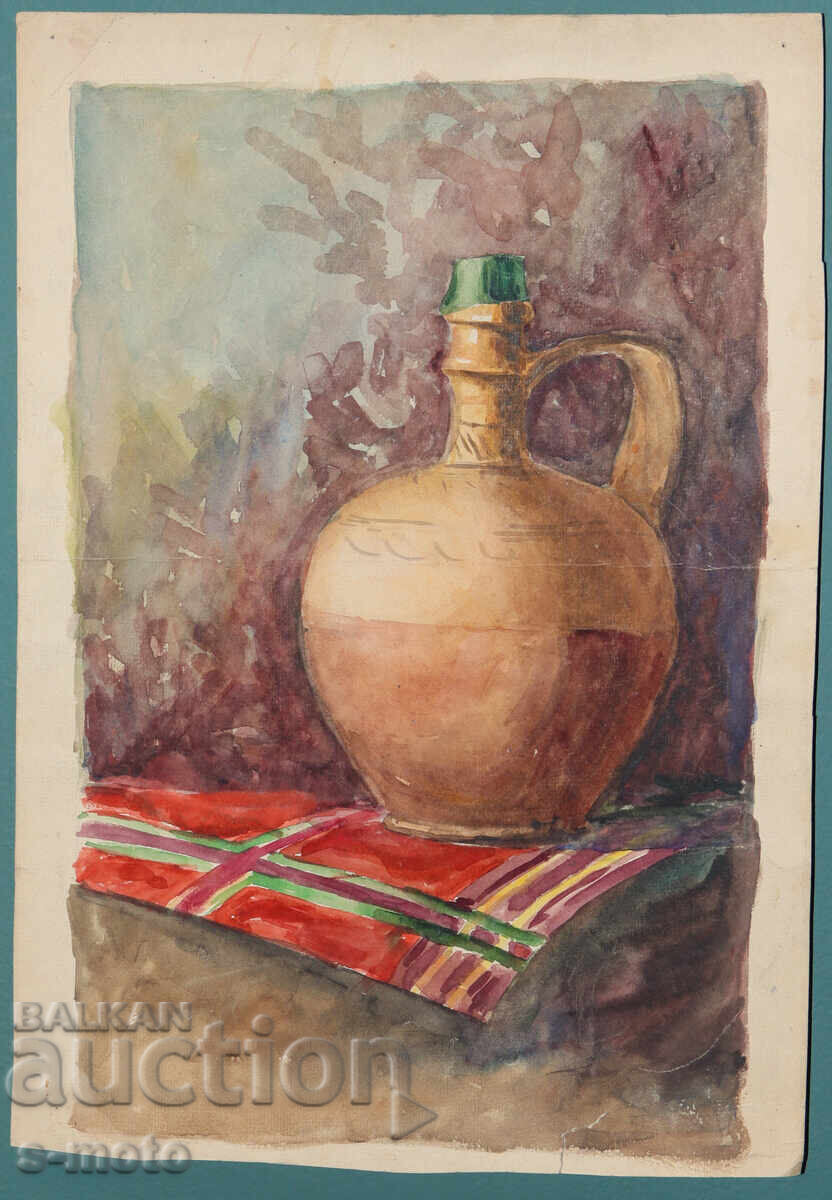 Pictură veche acuarelă natură moartă cu preț € 80.00 | 156.47 BGN