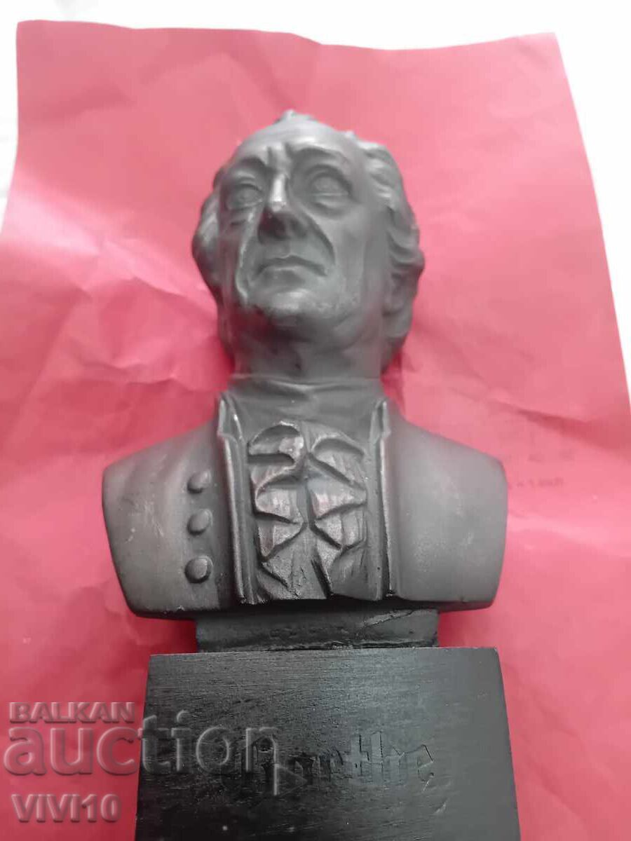 Figurină metalică veche a lui Goethe