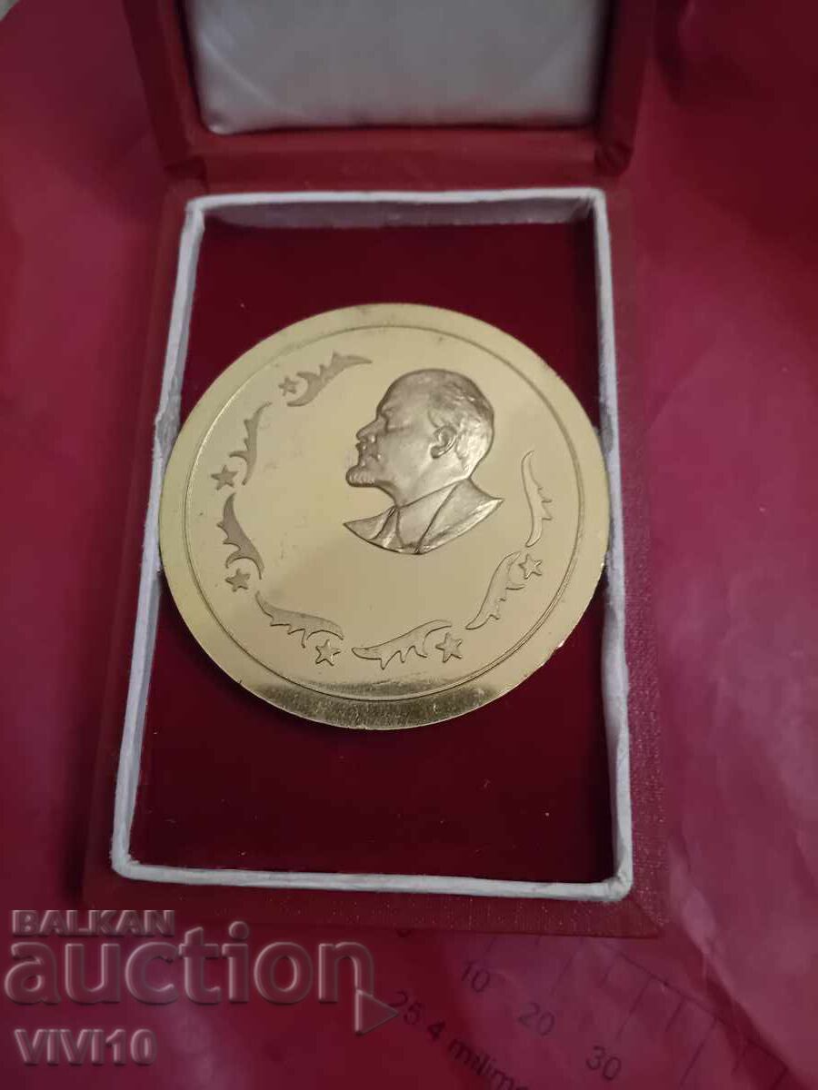 Antique plaque, Lenin, Gilded