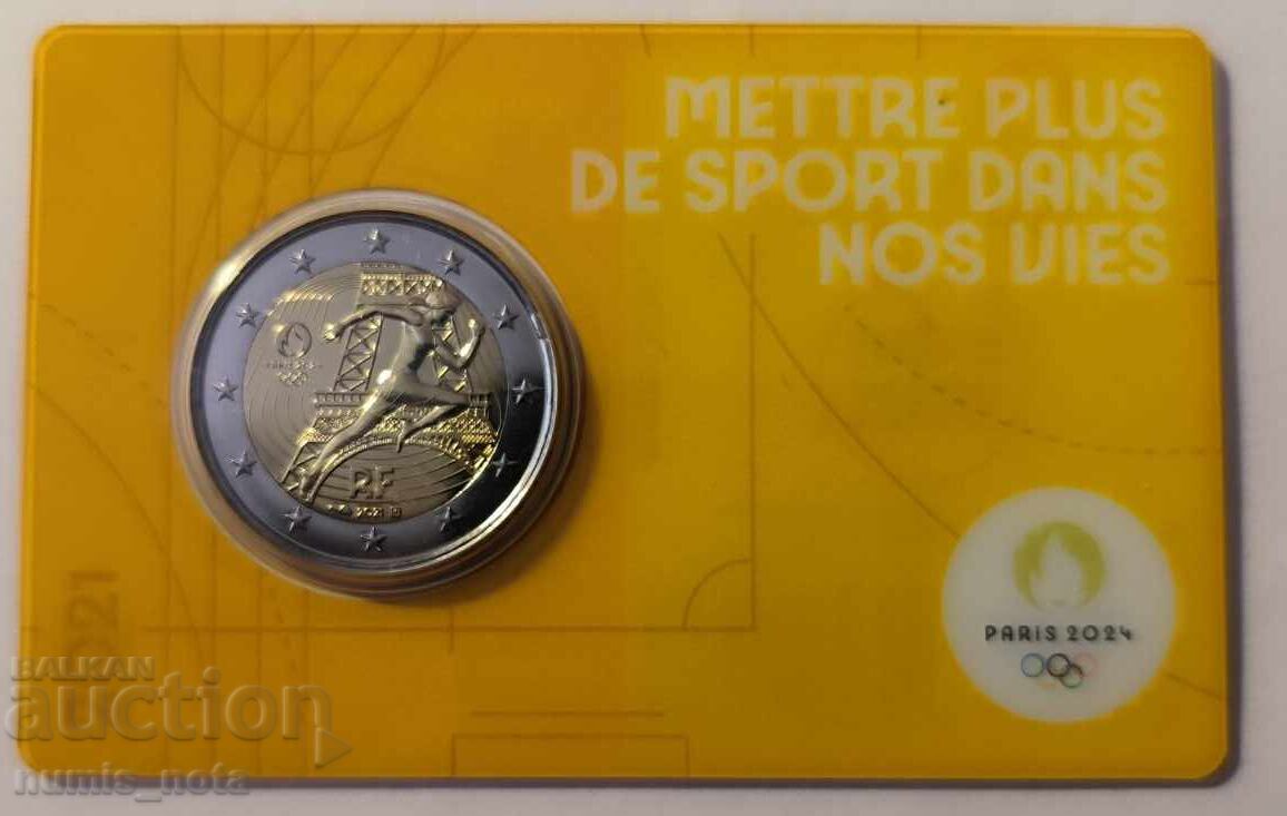 FRANȚA 2 euro 2021 Jocurile Olimpice de Vară XXXIII, Paris 2024 FRANȚA 2 euro 2021 Jocurile Olimpice de Vară XXXIII, Paris 2024