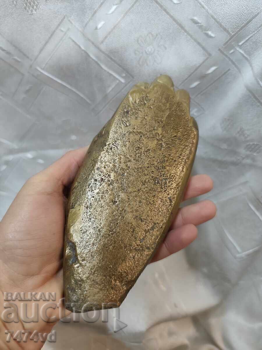 Sculptură autentică din bronz „Mâna" - extrem de masivă - 5