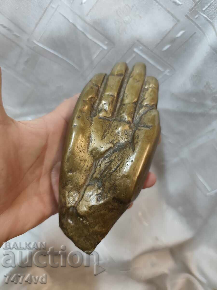 Sculptură autentică din bronz „Mâna" - extrem de masivă - 7