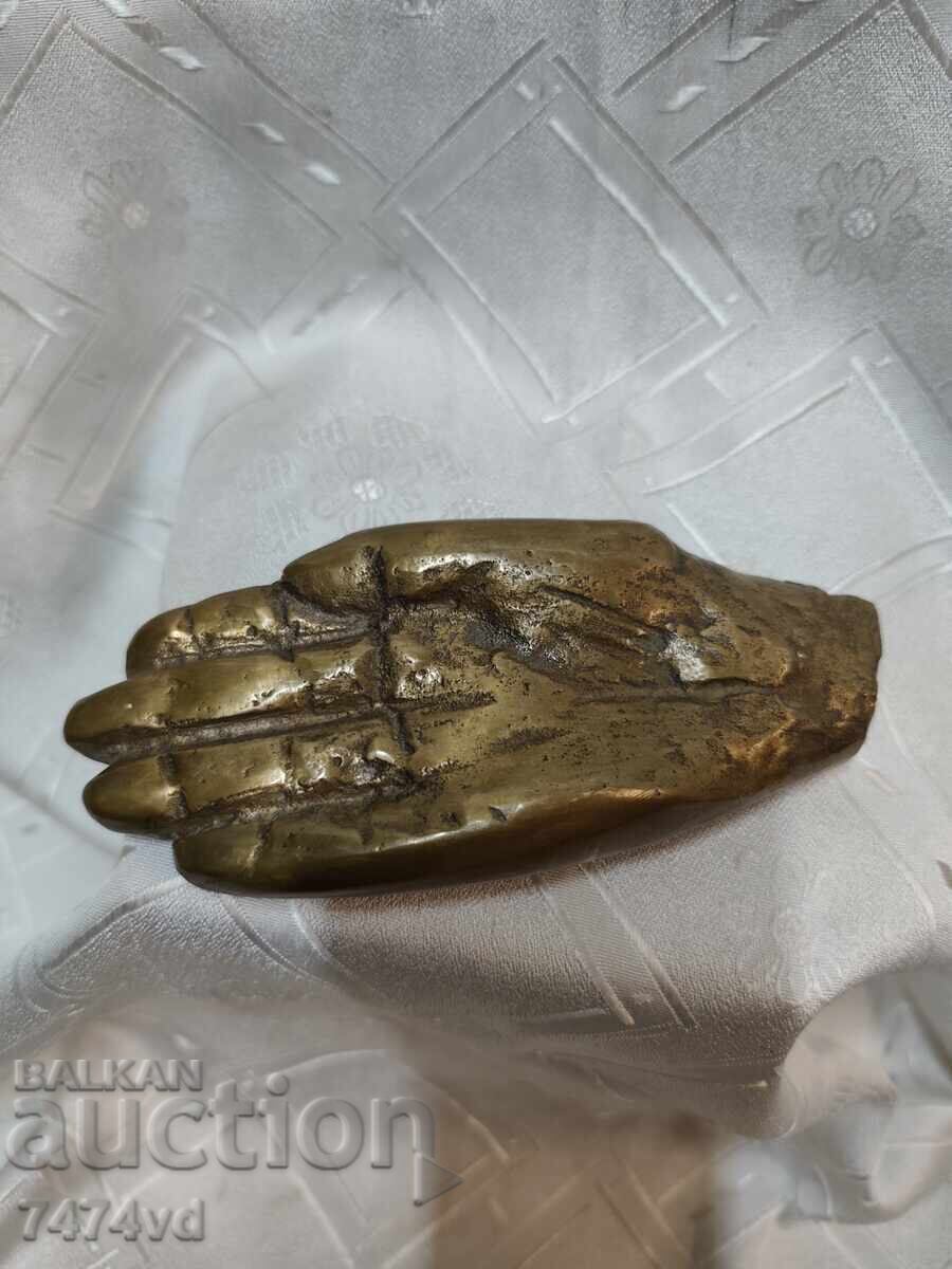 Sculptură autentică din bronz „Mâna" - extrem de masivă
