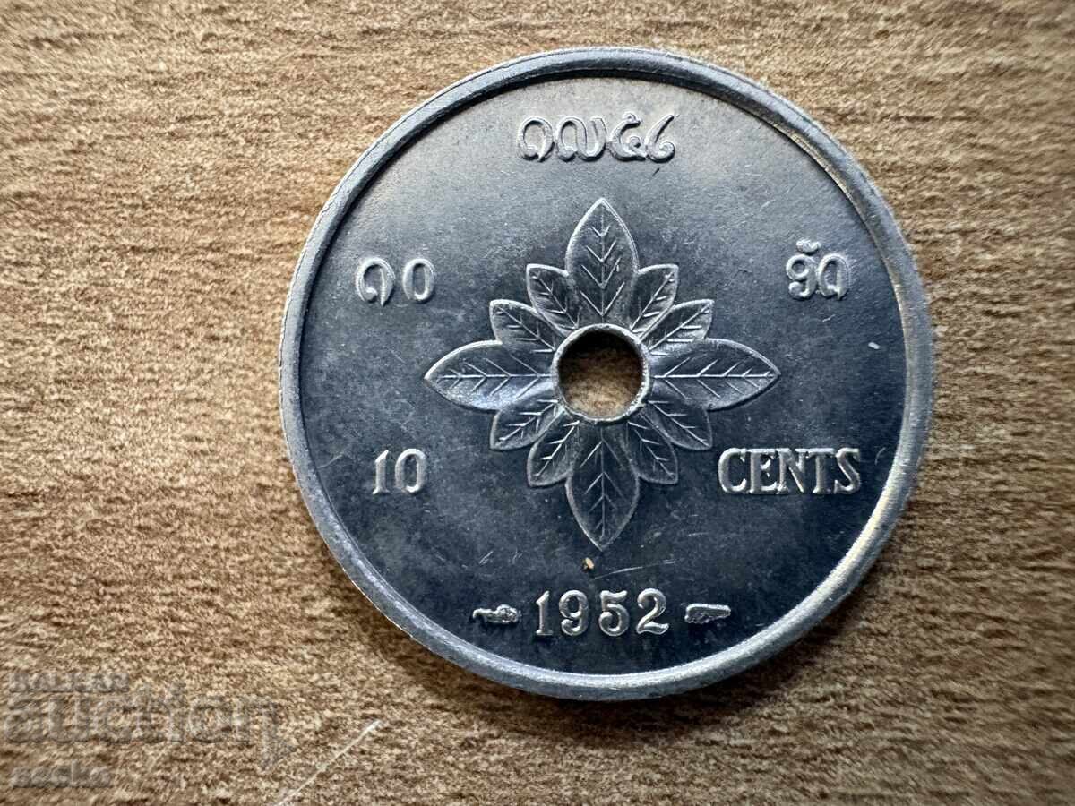 Λάος - 10 εκατοστά (1952)