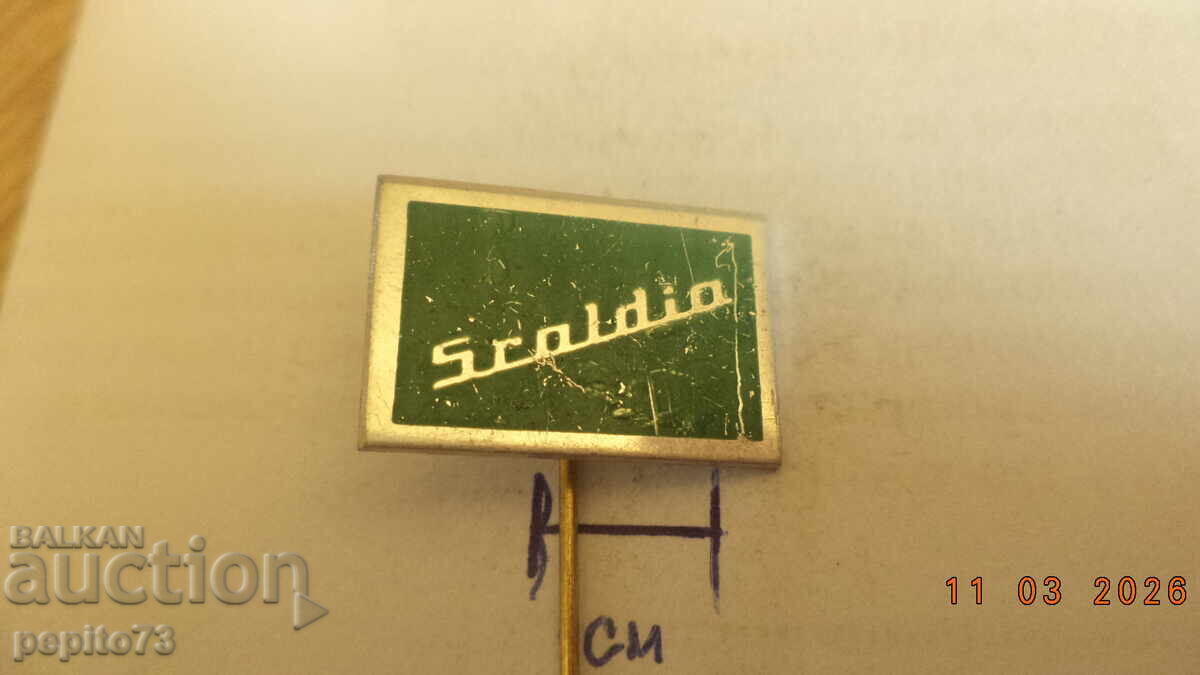 Reklamna znachka, SCALDIA, vnositel na koli Moskvich Reklamna znachka, SCALDIA, vnositel na koli Moskvich