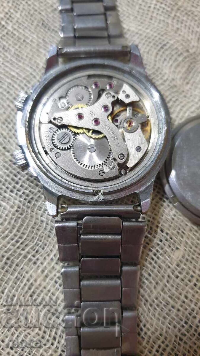 Licitație Ceas de mână rusesc Poljot cu alarmă