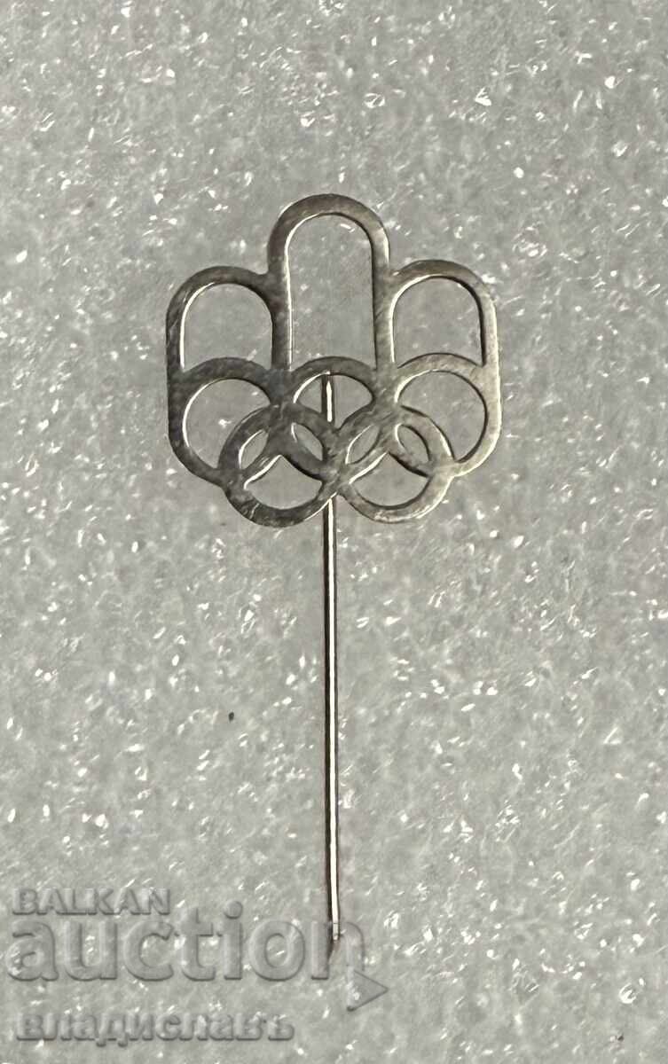 Emblemă olimpică Montreal 1976 - metal alb