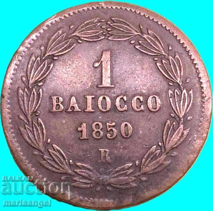 1 Baiocco 1850 Vatican Rome 30mm Bronze 2 - 7