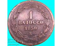 1 Baiocco 1850 Vatican Rome 30mm Bronze 2