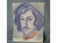 Stara Maĭstorska risunka kartina akvarel portret mŭzh podpis