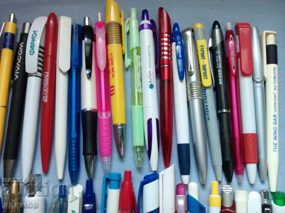 Аукцион Колекция от 45 броя рекламни автоматични химикалки Аукцион Колекция от 45 броя рекламни автоматични химикалки