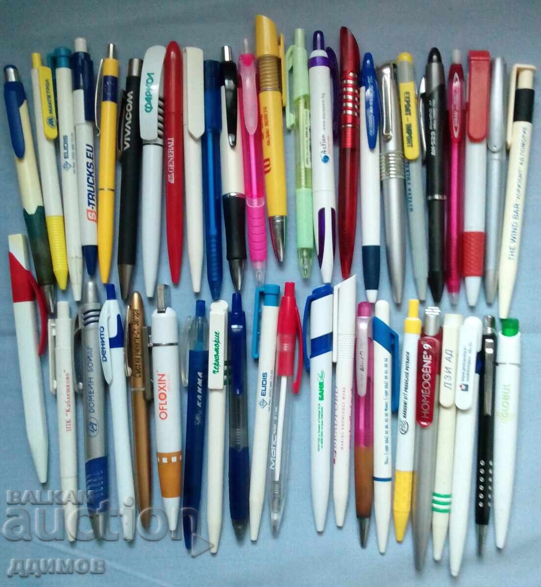 Колекция от 45 броя рекламни автоматични химикалки Колекция от 45 броя рекламни автоматични химикалки