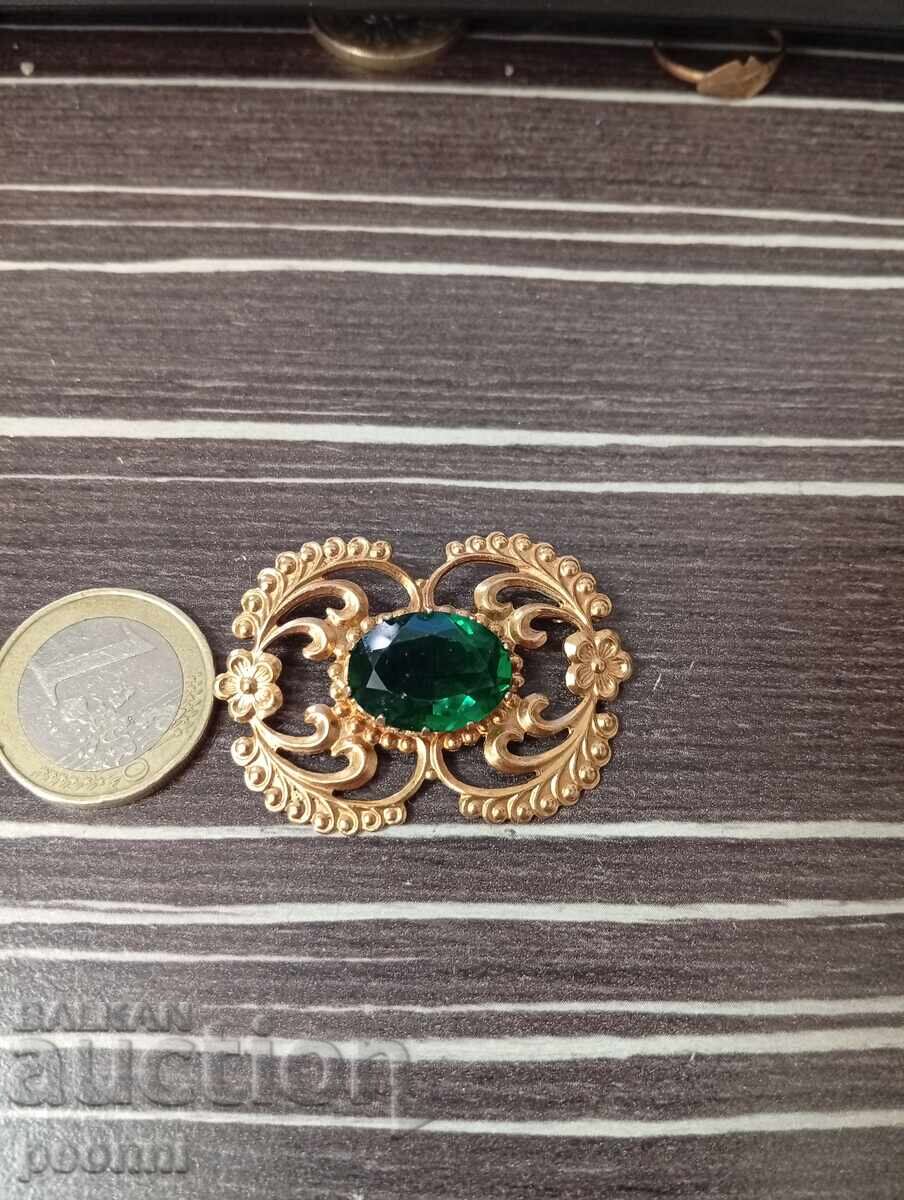 Позлатена стара брошка