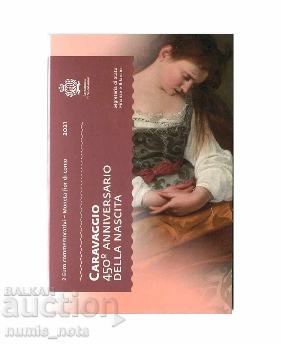 Auction  2 Euro 2021 San Marino - Caravaggio