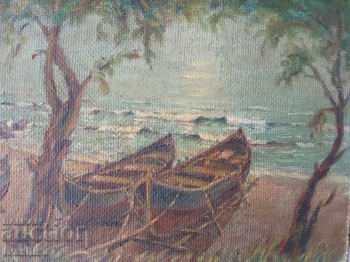 Old painting seascape