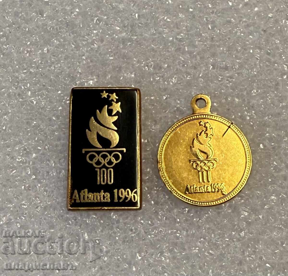Olympic badge and medallion Atlanta 1996 Olympic badge and medallion Atlanta 1996