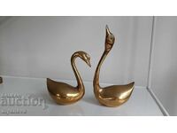 Statuete bronz lebede îndrăgostite
